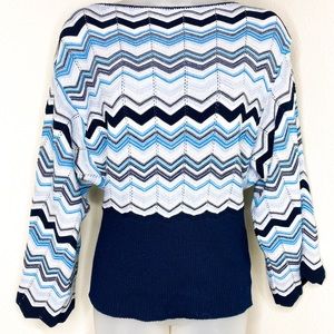 ABSOLUTELY Chevron-Design MetallicThread Sweater